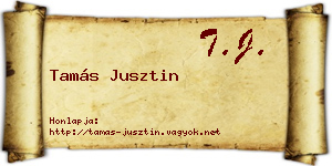 Tamás Jusztin névjegykártya
